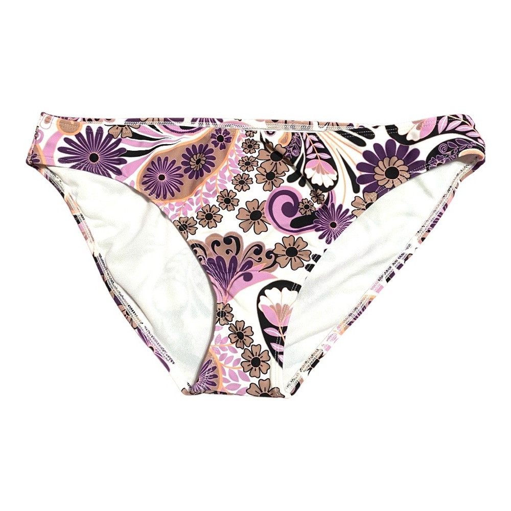 Salt &  Cove High Rise Purple Floral Bikini Bottom XL